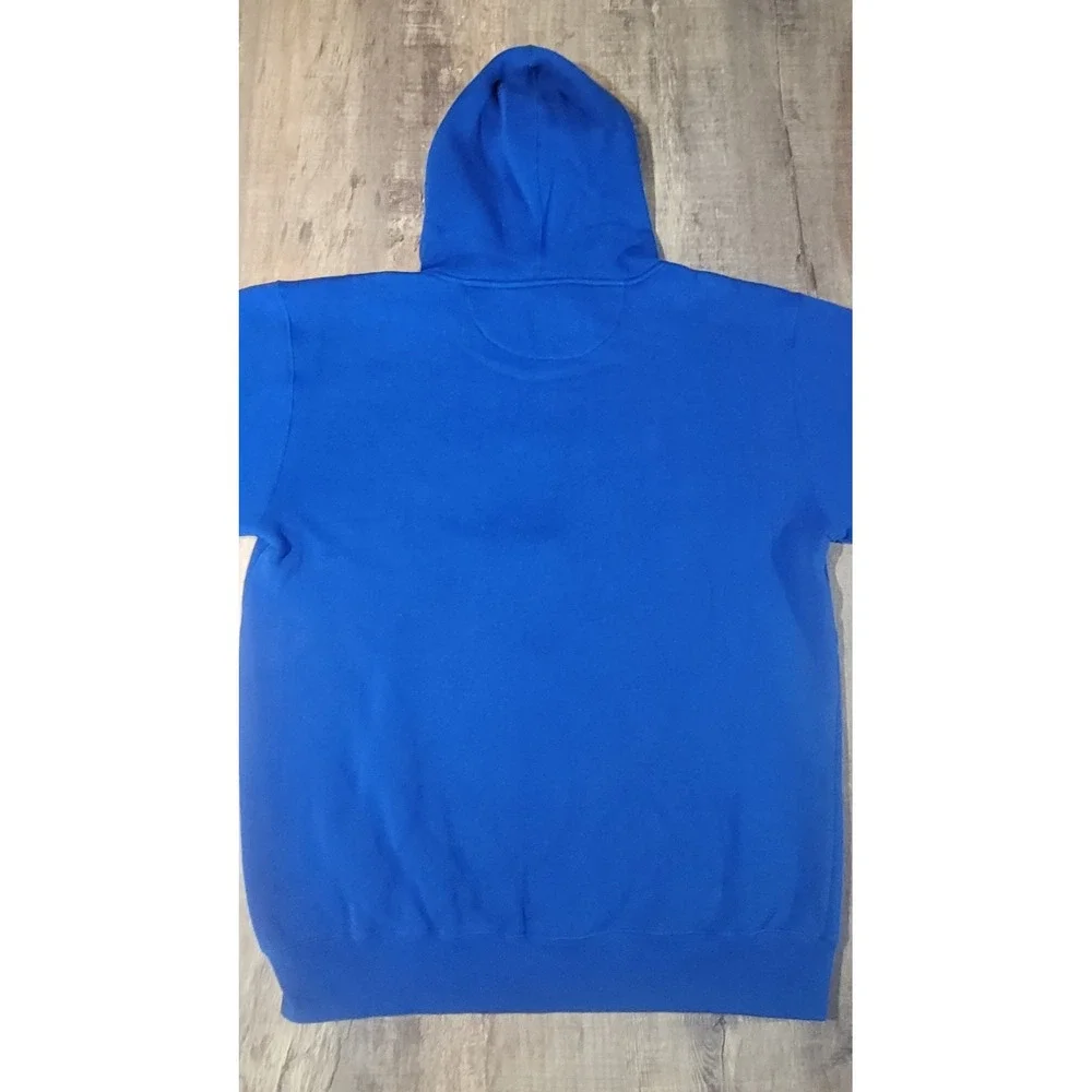 Kansas Jayhawks KU E5 Full Zip Hoodie Mens Large L Blue Sweatshirt‎ Embroidered